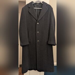 Vintage Chaps Ralph Lauren Charcoal Wool Trench Coat